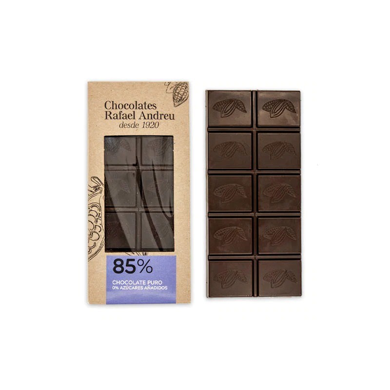 Tableta de chocolate 85% sin azúcares añadidos