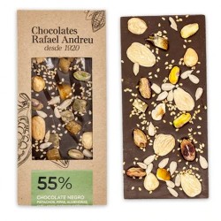 Tablette chocolat 55 % cacao aux noix